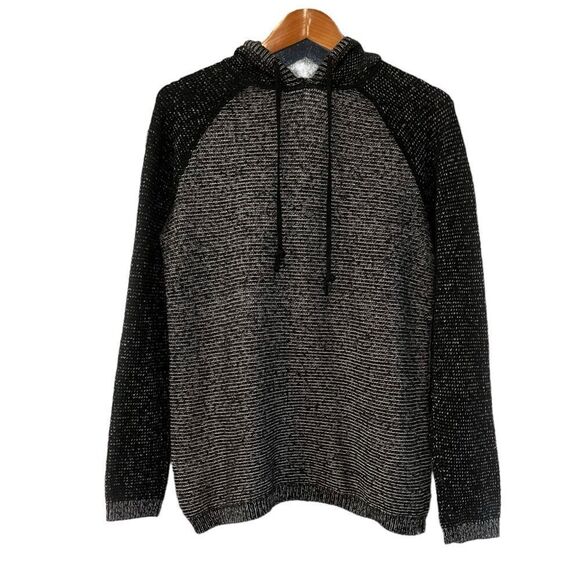 Eddie Bauer Black and Gray Knit Women's Sweater Hoodie - Picture 1 of 9